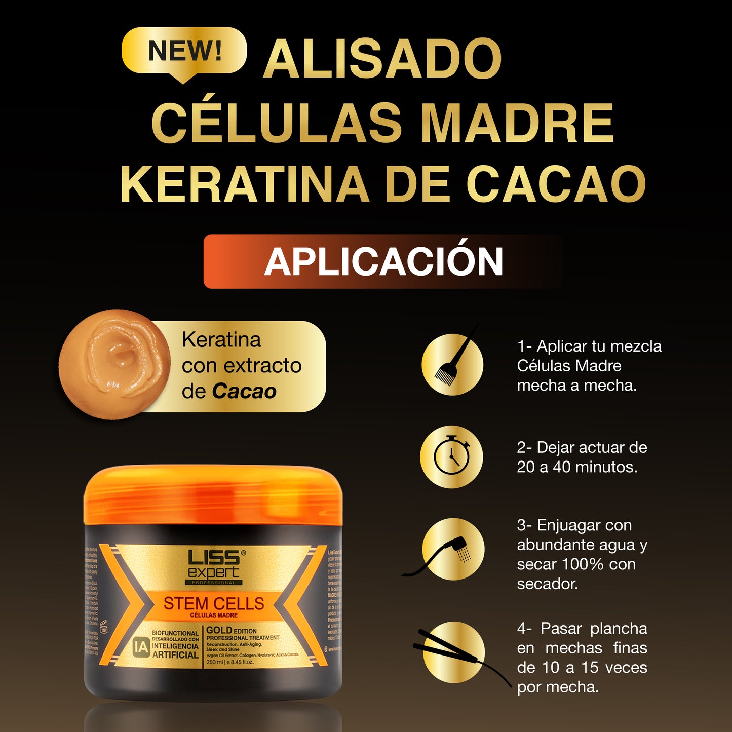 Alisado Células Madre Keratina de Cacao 250ml