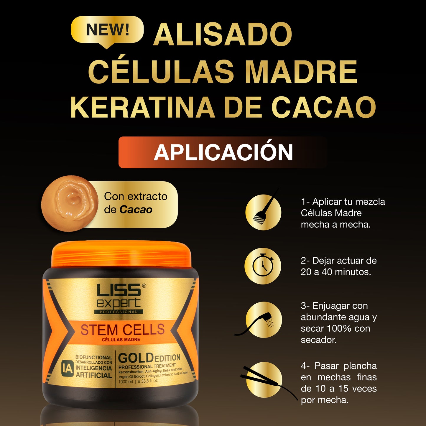 Alisado Células Madre Keratina de Cacao 1000ml