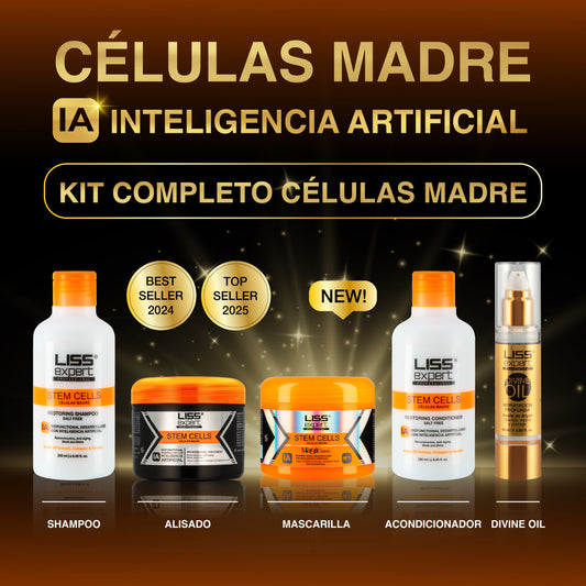 Alisado Células Madre + Mascarilla Magic IA + Shampoo y Acondicionador Células Madre + Divine Oil
